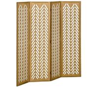 Paravent - HOMCOM - en bois ajouré - pliable 4 panneaux - 160 x 170 cm - naturel