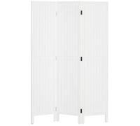 Paravent - HOMCOM - pliable - 3 panneaux - Bois de paulownia - 120x170x1.8cm - Blanc