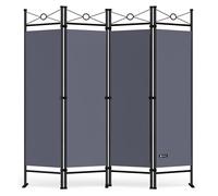Paravent intérieur 4 Panneaux 180 x 163 cm Séparateur de pièce Pliable Anthracite Cloison de séparation intérieur Maison