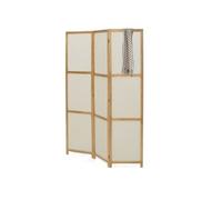 IDMarket - Paravent intérieur Bois et Tissu Beige