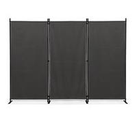 IDMarket – Paravent intérieur et extérieur 3 panneaux sur pieds 250 x 180 cm Gris anthracite