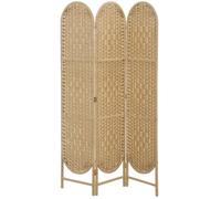 HOMCOM Paravent Interieur Ovale 3 Panneaux Léger 120 x 170 cm Bois Naturel