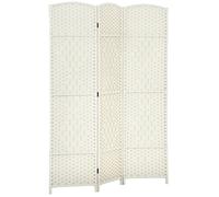 HOMCOM Paravent intérieur en Bois, 3 Panneaux, 135 x 180 cm, séparateur de pièce Pliable, pour Salon, Chambre à Coucher, Maison, Blanc