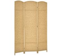 HOMCOM Paravent intérieur en Bois, 3 Panneaux, 135 x 180 cm, séparateur de pièce Pliable, pour Salon, Chambre à Coucher, Maison, Bois Naturel