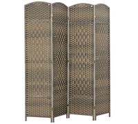 Paravent intérieur - HOMCOM - 4 panneaux - pliable - pour salon, chambre à coucher, maison - 180 x 180 cm - chêne foncé