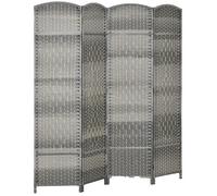 Paravent intérieur - HOMCOM - 4 panneaux - pliable - pour salon, chambre à coucher, maison - 180 x 180 cm - gris mélangé