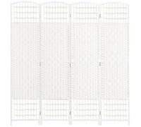 HOMCOM Paravent en Bois 160 x 170 cm séparateur de pièce Pliable 4 Panneaux cloison de séparation Chambre à Coucher Maison intérieur Blanc