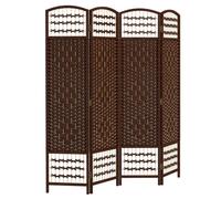 Paravent intérieur - HOMCOM - bois séparateur de pièce cloison pliable 4 panneaux - bois - 160x170cm - marron