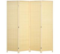 Paravent intérieur - HOMCOM - bois séparateur de pièce cloison pliable 4 panneaux - bois - 180x180cm - naturel
