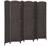 Paravent interieur - HOMCOM - en bois - 6 panneaux - 240 x 170 cm - pour salon, chambre à coucher - marron