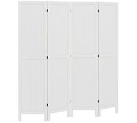 Paravent intérieur - séparateur de pièce - HOMCOM - pliable 4 panneaux - bois - 160x170cm - blanc