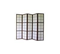 Paravent japonais Shoji en bois noir 5 pans --