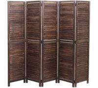 Paravent MENDLER HWC-C30, cloison de séparation, style shabby vintage, 170x205 cm brun Marron G