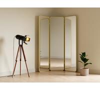 Paravent miroir 3 pans en métal - L. 146 x H. 180 cm - Doré - MIROLY