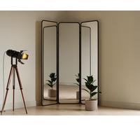 Paravent miroir 3 pans en métal - L. 146 x H. 180 cm - Noir - MIROLY