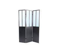 Vente-unique - Paravent Miroir Atelier Industriel 3 pans - Métal - H. 180 x L. 122 cm - Noir - Coventry