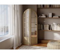 Paravent miroir en bois de pin effet patiné - 2 pans - L. 96 x H. 180 cm - Naturel - KEDIRI