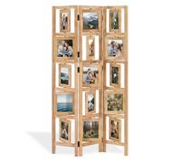 Homestyle4u Paravent Cadre photo 3 panneaux bois 160 x 93 cm Nature Beige