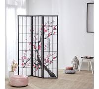 Homestyle4u Paravent bois 3 panneaux - Rose