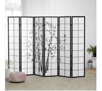 Paravent bois 6 pans bambou noir
