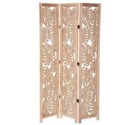 Paravent palm 3 pans, cloison de separation en bois clair de paulownia - Longueur 105 x Profondeur 1.65 x Hauteur 165 cm --