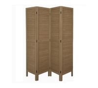 Paravent persienne de 4 pans en Bois, Coloris Brun - Dim : H170 x L160cm - PEGANE -