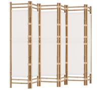 Paravent pliable à 6 panneaux en toile de bambou naturel 240 cm pour intérieur et extérieur