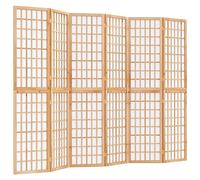 Paravent pliable de style japonais en bois de sapin massif avec papier de riz Shoji 240 x 170 cm Paravent brise-vue indépendant pour salon, chambre à coucher, bureau