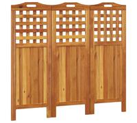 Paravent séparateur de pièce cloison 3 panneaux hauteur 115 cm 121,5 x 2 x 115 cm bois d'acacia marron DEC030717
