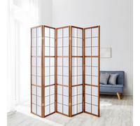 Paravent Séparateur de Pièce en Bois 5 Panneaux Brise-Vue Cloison Homestyle4u