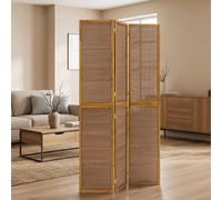 Homestyle4u Paravent 3 panneaux Shoji bois bambou Taille spéciale 2 m de hauteur Beige