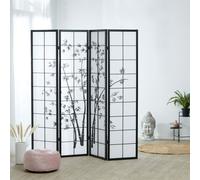 Paravent Shoji Bois Bambou Noir Séparateur Cloison Brise Vue Déco Homestyle4u