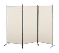 Paravent - store latéral - HOMCOM - 3 panneaux brise-vue sur pied séparateur pièce - métal - 2,53x0,5x1,82m - beige
