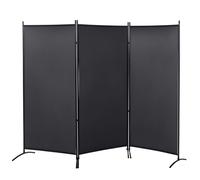 Paravent - store latéral - HOMCOM - 3 panneaux brise-vue sur pied séparateur pièce - métal - 2,53x0,5x1,82m - gris foncé