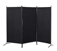 Paravent - store latéral - HOMCOM - 3 panneaux brise-vue sur pied séparateur pièce - métal - 2,53x0,5x1,82m - noir