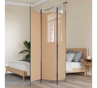 vidaXL Paravent 6 panneaux 300x200 cm, Tissu polyester & cadre en fer, Noir, Écran pliable, Cloison mobile pour chambre et 350193