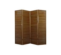 Paravent turbo bois brun de 4 pans, 176 x 176 x 2 cm --