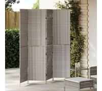 Paravent vidaXL 4 panneaux pliable gris 195x180 cm en poly rotin