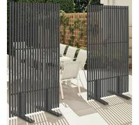 IDMARKET Lot de 2 paravents extérieurs ajourés claustra décoratif 80 x 150 cm métal gris anthracite