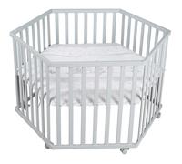roba Parc 'Sternenzauber', hexagonal, réglable, avec coussinet de protection et roulettes de freinage, taupe