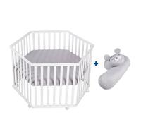 Parc Bébé Hexagonal + Tapis Déperlant Et Traversin Roba Style Blanc - Gris Argenté TU