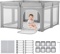 Parc bébé - Parc & Barrière de jeux - 200 x 178 cm - Pliable - Porte zippée - Filet respirant - Intérieur & Extérieur