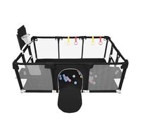 Parc Bébé,Parc de Jeu pour Bébé avec Panier à Balles,Un pour le football, le basketball et les cartouches de gaz + 2 anneaux à main + 8 ventouses,pour Bébé qui Rampe ou Marche (noir)