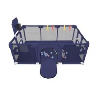 Parc Bébé,Parc de Jeu pour Bébé avec Panier à Balles,Un pour le football, le basketball et les cartouches de gaz + 2 anneaux à main + 8 ventouses,pour Bébé qui Rampe ou Marche (bleu marine)