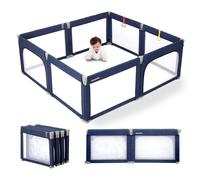 Parc Bebe Pliable, Parc Bebe Modulable, 180×200cm, Parc pour Bebe en Forme Adaptable, Parcs 8 Panneau d'activité, bleu