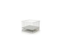WEBABY - Parc bébé plianten bois avec roulettes 100X100 Blanc CALI| Parc XXL avec 4 roulettes | Fond réglable 3 hauteurs | Pour enfant jusqu'à 24 mois