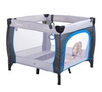 Parc bébé pliant de voyage CARETERO - QUADRA - Gris - Matelas amovible - Ouverture latérale zippée - 15 kg