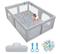 Parc Bébé rectangulaire avec 50 boules - Portable Centre d'activités Pour Enfants - 200 x 150 x 68 cm - Gris