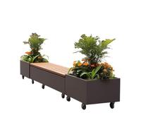 Parc Combinaison de sièges jardinière d'extérieur | Support à fleurs en fer, tabouret de repos, place du bureau de vente municipal, auge mobile assise(Grand)