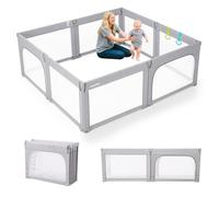 Parc de jeu pliable pour bébé, barrière de sécurité pour tout-petits, facile à assembler, grande taille et forme réglable, parc d'intérieur extra large pour enfants, cour de jeu pliable 180 x 200 cm